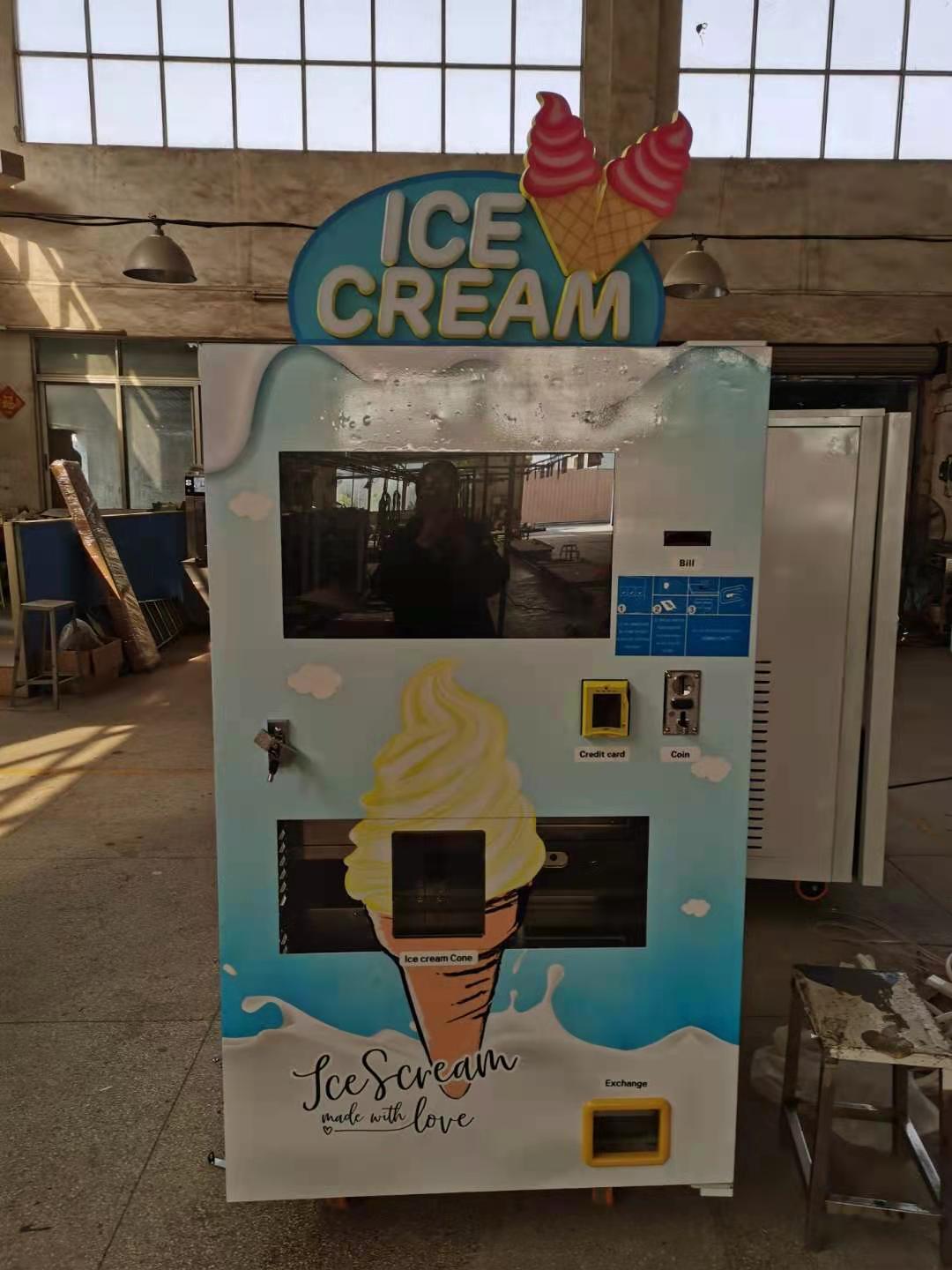 Máquina de venda automática de sorvete para serviço de 24 horas