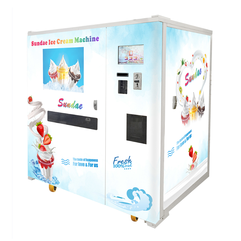 Máquina de venda automática de sorvete robótica para serviço de 24 horas