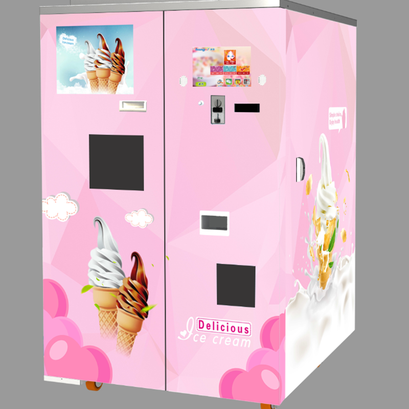 Máquina de venda automática de sorvete expresso operada por moedas